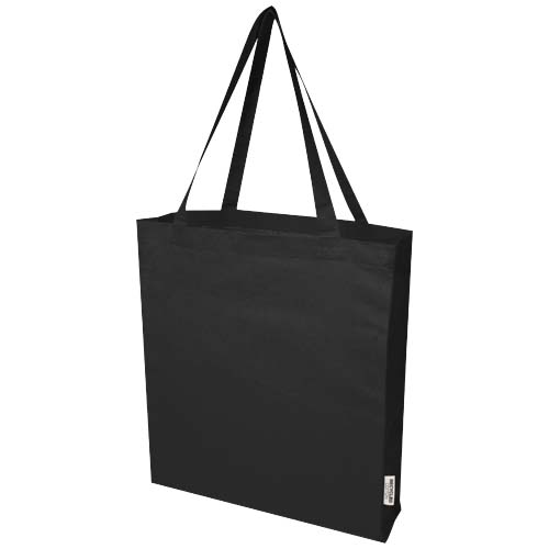 Tote bag con soffietto in cotone riciclato
