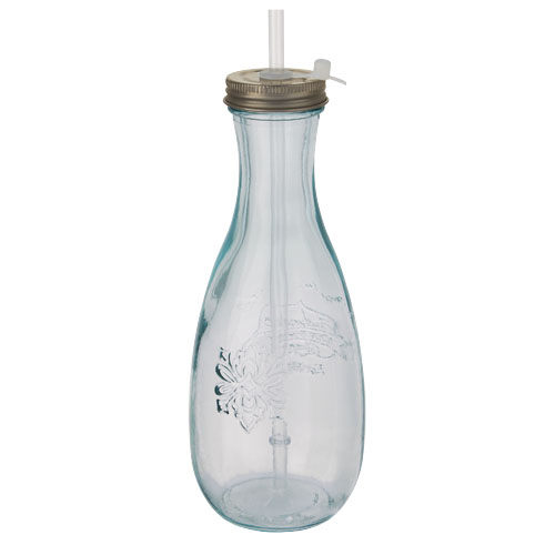 Bottiglia Polpa in vetro riciclato con cannuccia - 113254